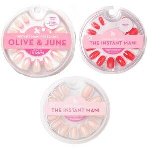 Olive & June Instant Mani Press-Ons Round Short Nails Assorted Shades 3 Pack